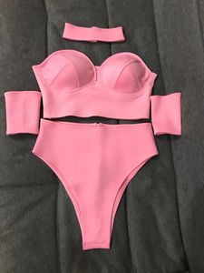 Stage Draag Vrouwelijke nachtclub Jazz Dancewear Pink Bikini Sexy Pole Dance Costume Rave Outfit Gogo Dancer Performance Deset Set