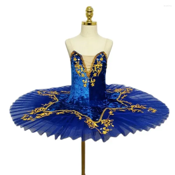 Stage Wear Flanelle Bleu Enfants Ballet Performance Costume Tutu Jupe Danse Adulte Swan Lake