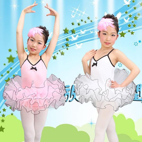 Portez-vous en scène pour les filles Ballet Leotard Professional Tutu Dance Dance Robe Toddler Wedding Party Robes roses Enfants Swan Lake Costumes