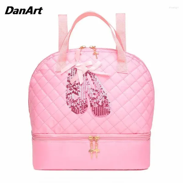 Portez des filles de ballet de danse sac de danse Girls pour entrepôt de chaussures indépendantes Gymnastique Yoga Sac à dos de sac à main durable de sac à main durable