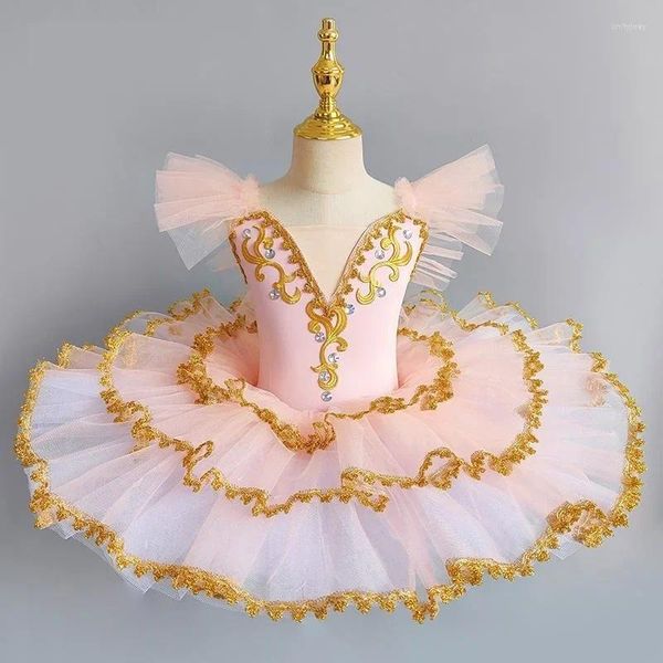 Etapa desgaste niñas ballet vestido niños profesional cisne lago rendimiento ropa princesa fiesta falda