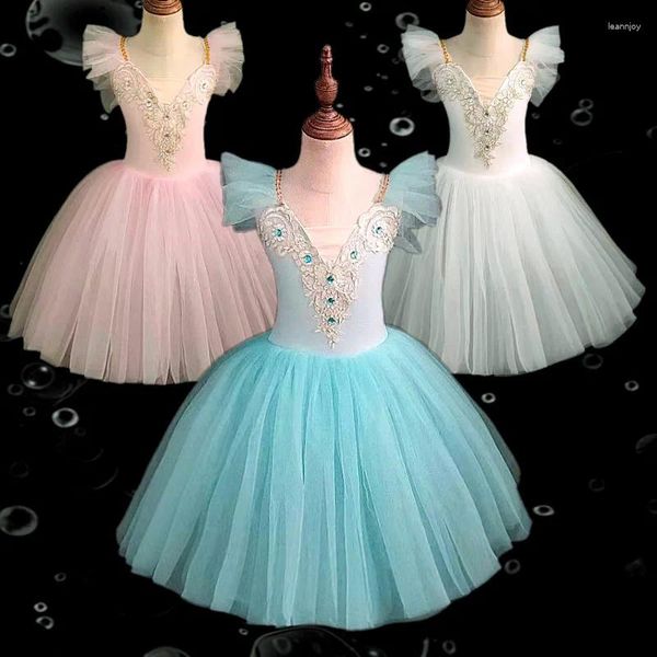 Portez des filles robe de ballet Kid Kid Tutu Ballerina Party Sling Gauze Jupe duveteuse Costume de danse multicolour Vêtements