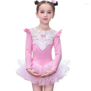 Desgaste de la etapa Girls Ballet Leotardos Kids Dance Bodysuits Tutu Dress Bubble Faldas Niño Cumpleaños Gimnasia