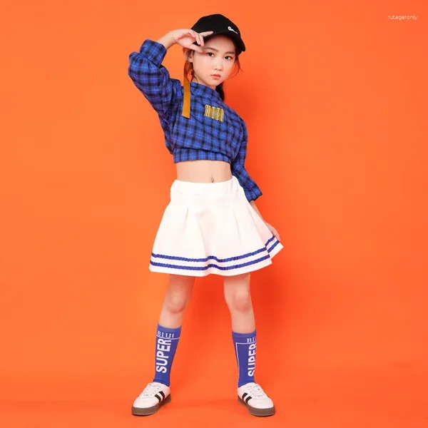 Abbigliamento da palcoscenico Ragazze Ragazzi Abbigliamento Hip Hop Costumi da ballo per bambini Jazz Ballo da sala Concorso Vestito Dancewear Camicia Gonna Abito