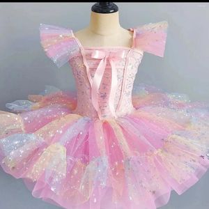 Portez des filles coloré jupe de balle de balle de balle de balle de swan Lake dance costume tutu enfant performance vêtements moelleux