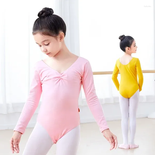 Stage Wear Filles Enfants Ballet Justaucorps Danse Body Teen Doux Doublure Dancewear Nylon À Manches Courtes Gymnastique