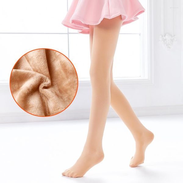 Stage Wear Filles Épaissir Collants de danse Enfants Chaud Hiver Ballet Collants Velours Sans Couture Bas Quotidiens