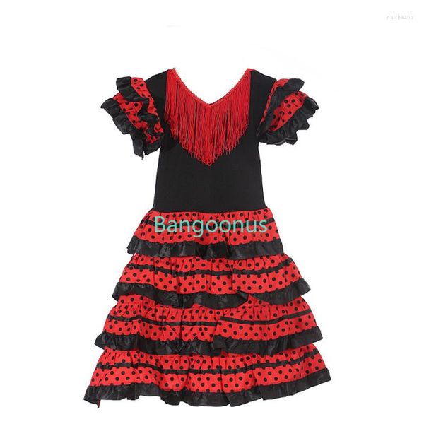 Robe de danse flamenco espagnole traditionnelle pour filles