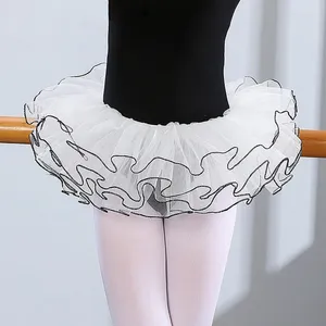 Stadiumkleding Meisjes Tule Korte Rok Kinderen Pluizige 4 Laag Zacht Garen Elastisch Ballet Rokken Verjaardag Prinses Feestjurk Up Kleding