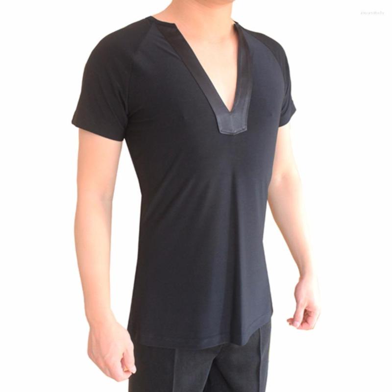 Stage Wear Good Quality Latin Dancing Shirts For Males More Color 2 Style Sleeves Tops Men Professional Ballroom Practice Wears Q7036