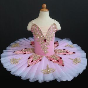 Desgaste de la etapa Gril Ballet Tutus Dress Niños Swan Lake Trajes de baile Ropa Professional Girls Tutu Dance Outfit