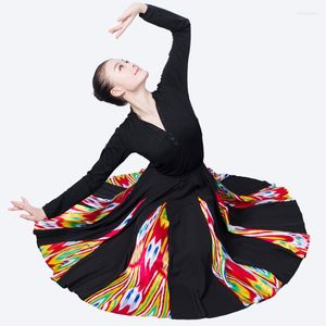Desgaste de la etapa Falda gitana para las mujeres Traje largo Flamenco Danza clásica Extoic Ropa africana DL7374