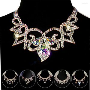 Stage Wear Handmade Crystal Rhinestone Necklace Belly Dance Performances Jewelry Gypsy Dancing Accessories Colorful