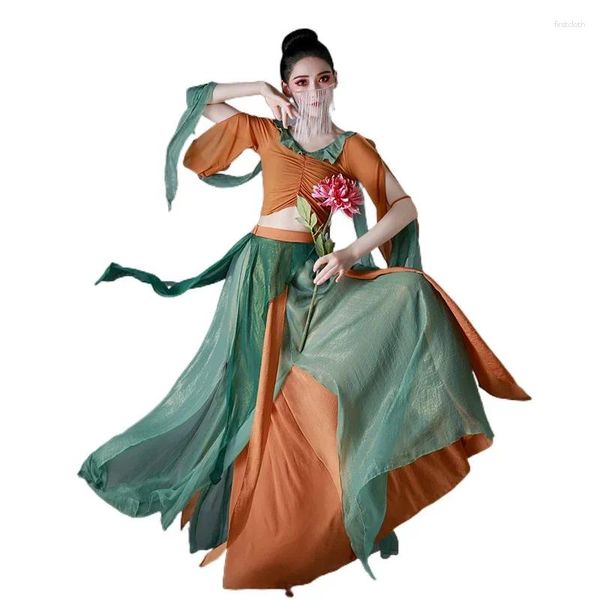 Stage Wear Hanfu Femme Volant dans le ciel Dunhuang Style Costume ancien Dressing exotique Ethnique Danse classique