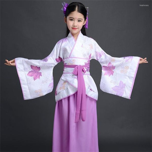 Ropa de escenario Hanfu, vestidos tradicionales de estilo chino para niñas, disfraz antiguo de hada para niños, Cosplay de danza folclórica para niños