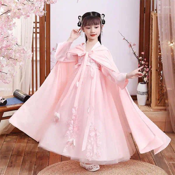 Stage Wear Hanfu Vêtements pour filles Super Fairy Style ancien Costumes de sous-vêtements pour enfants Robes d'automne et d'hiver