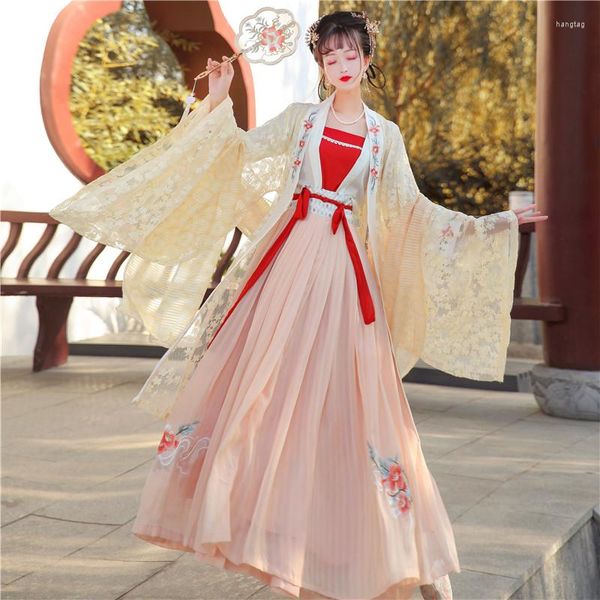 Stage Wear Hanfu Outfit Dress Femmes Rose Danse Traditionnelle Chinoise Fée Costume Plus La Taille Cosplay Femme Princesse Vêtements SL5413
