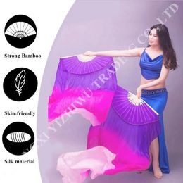 STAGE WARSE de haute qualité 1 paire Real Silk Belly Dance fan voiles chinois danse longs fans