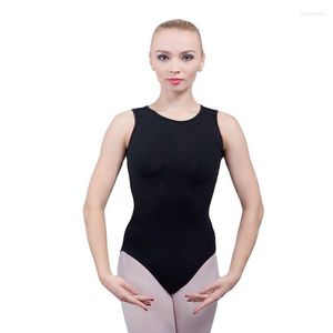 Stage Wear Haute Qualité Noir Danse Justaucorps Sans Manches Avec Trou De Maille Dos Femme Danse Body Ballerine Pratique Vêtements 01D0048