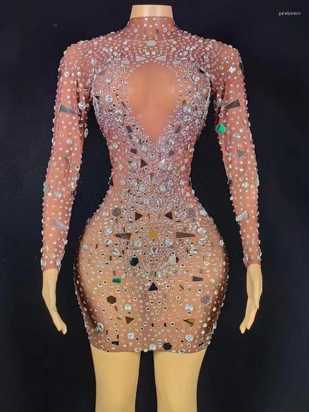 Stage Wear Haute Qualité Perle Paillettes Sexy Fesses Enveloppées Robe 2024 Mode Vêtements Personnalisés