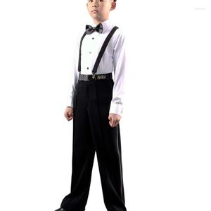 Stage Wear High Quality Spandex Boys Mens Black Latin Dance Ballroom Pant
