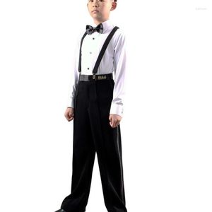 Stage Wear Haute Qualité Spandex Garçons Hommes Noir Latin Dance Ballroom Pant