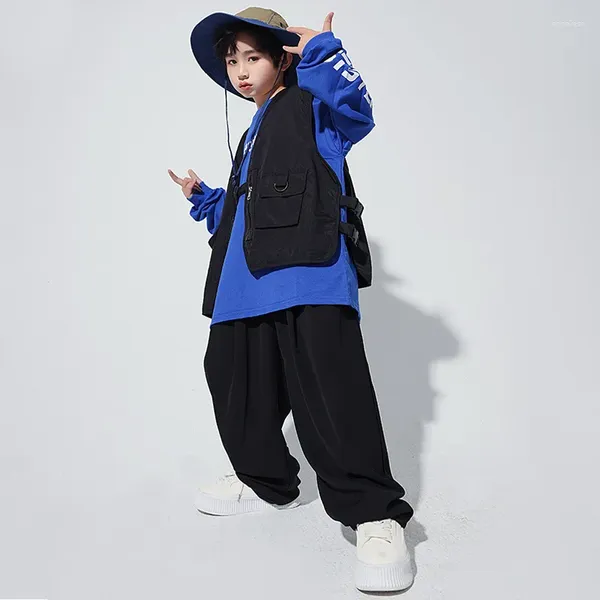 Stage Wear Costumes Hip Hop Costumes de fête pour enfants Spectacle Filles Garçons Danse de salon pour enfants Chemises Pantalons Veste Jazz Dance Vêtements