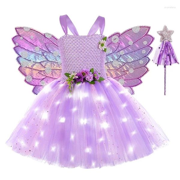 STAGE PEUR INTRÉTERNE Journée des enfants Lumineuse Fleur Fée Robe de robe Play Princess Performance Costume Birthday Party
