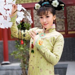 Scène Porter Jin Chai Die Ying Actrice Qing Princesse Duan Min Même Conception Vert Broderie Costume Pour Les Femmes