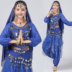 Vêtements de scène JUSTSAIYAAdult paillettes vêtements de danse du ventre femmes Costumes de danse orientale chemise à manches longues pantalon costume