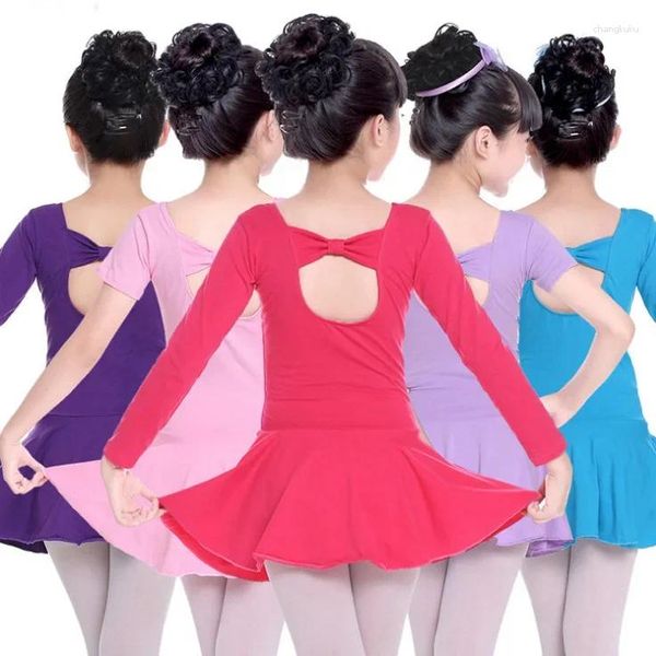 Escenario desgaste niño bailarina bowknot ballet vestido danza leotardos gimnasia tutú para niñas disfraces baile ropa bailarina ropa infantil