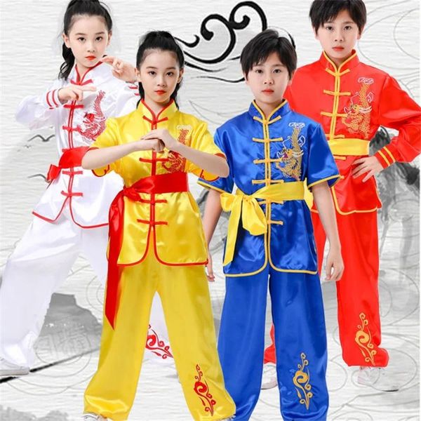 Scénarié gamin chinois traditionnel wushu costume vêtements garçons filles kungfu costume tai chi martial art uniforme