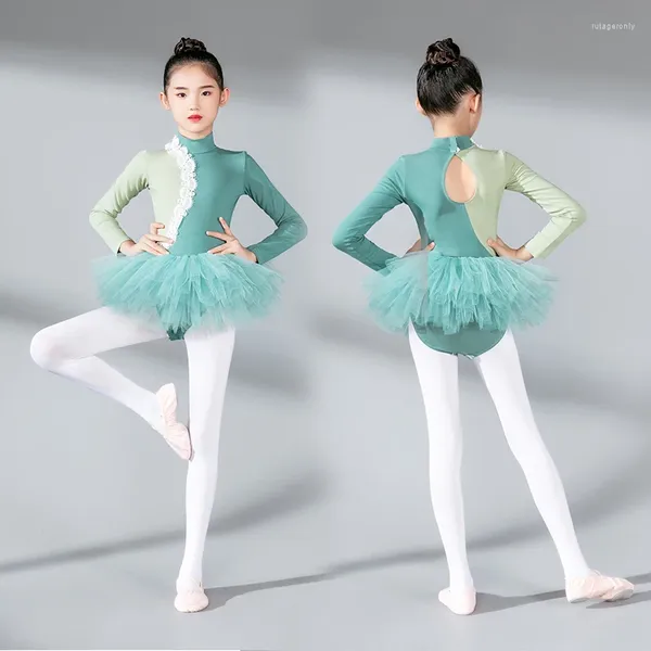 Escenario desgaste niños ballet danza traje vestido de salón profesional cisne lago bailarina panqueque tutú gimnasia leotardo