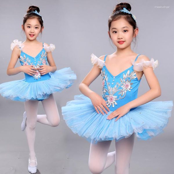 Ropa de escenario para niños, tutú de Ballet, disfraz de panqueque, vestido de baile para niñas, traje profesional para el Día de los niños, Vestidos para estudiantes, B-6440 de baile