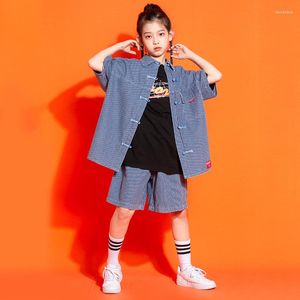 Stage Wear Kids Ballroom Concertkleding Hip Hop Clothing Jeans Shirt Streetwear Shorts For Girls Boys Kpop Jazz Show Outfit Dance Costumes