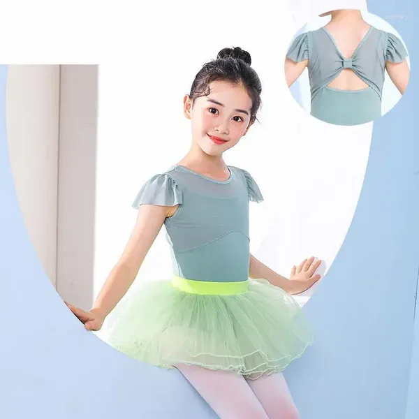 Scary Wear Kids Bowknot Ballerina Ballerin Robe Cotton Tutu pour filles robes de danse en tulle danse