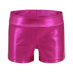 Stadiumkleding Kinderen Meisjes Dansshorts Helder Metallic Glanzend Lichaam Ballet Gymnastiek Turnpakje Danskleding Oefenen Atletische Activewear