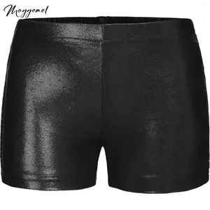 Stadiumkleding Kinderen Meisjes Gymnastiek Dansshorts Moderne jazzkleding Glanzende metallic elastische tailleband Gymtraining Sport Ballet