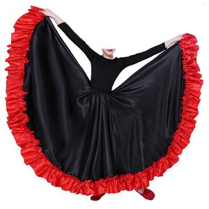 Stage Wear Enfants Filles Espagnol Paso Doble Performance Costume Flamenco Latin Dance Jupe Big Swing Ruffled Hem Dancewear pour la fête de carnaval