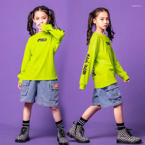 Vêtements de scène Costumes Hip Hop pour enfants Jazz salle de bal pour filles garçons vêtements de danse de rue tenues de danse vêtements t-shirt shorts