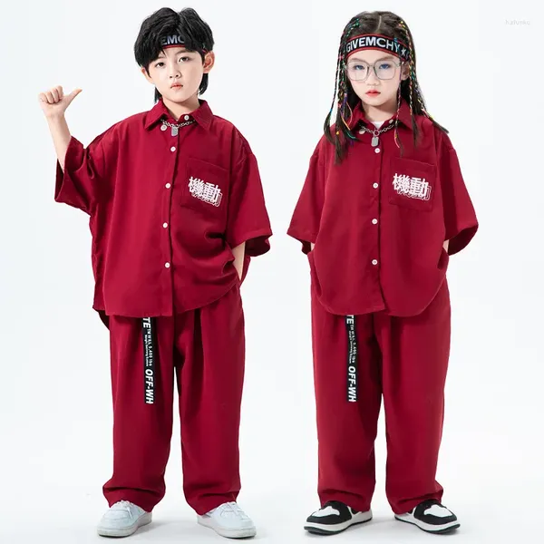 Portez des enfants Hip Hop Dancing Costumes For Girls Boys Ballroom Jazz Dance Clothes Party Shirt Pantal