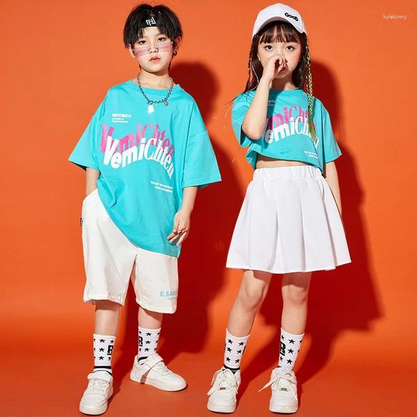 Stage Wear Enfants Hip Hop Costumes de danse pour filles garçons Jazz Dance Vêtements de salle de bal Enfant Party Show Chemises Pantalons Jupe