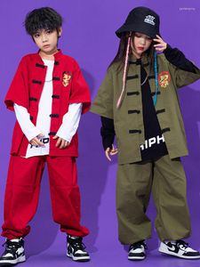 Stage Wear Kids Jazz Dance Kostuum Hip Hop Clothing Chinese stijl Street Performance Suit voor Girls Boys Concert BL9118