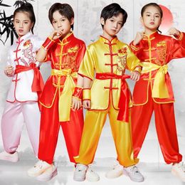 Stage Draag Kids Martial Arts Pak Shirt Pants Set Training Kleding Tai Chi volwassen