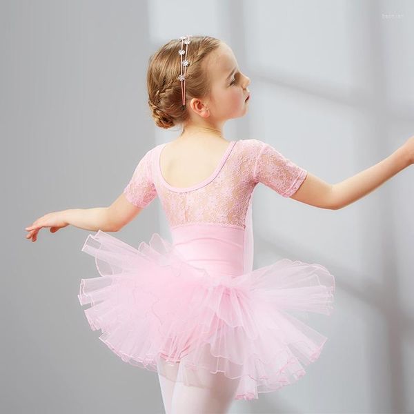 Vêtements de scène enfants Performance professionnelle Ballet lac des cygnes Tutu blanc rose bleu clair taille élastique enfants maille Tulle jupe Tutus
