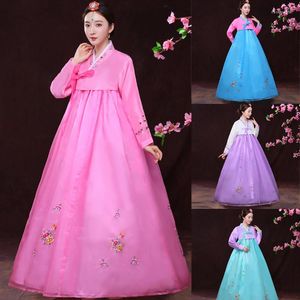 Stage Draag Koreaanse traditionele kledingjurk voor vrouwen Fashion Asian Court Princess Performance Performance Kostuum Fairy Hanbok Top Rok SL6302