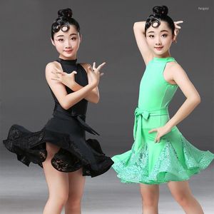 Vêtements de scène dentelle robe de danse latine pour filles enfant Salsa Tango danse de salon Costume de compétition enfants vêtements de pratique