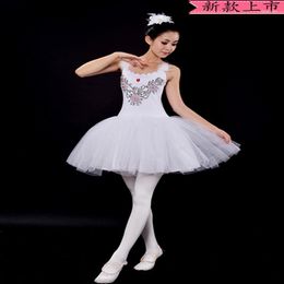 Stage Wear Lady Ballet Danse Robe Adulte Lac Des Cygnes Voile Filles Performance Costume Blanc Vergerette Effectue Uniforme B-5639