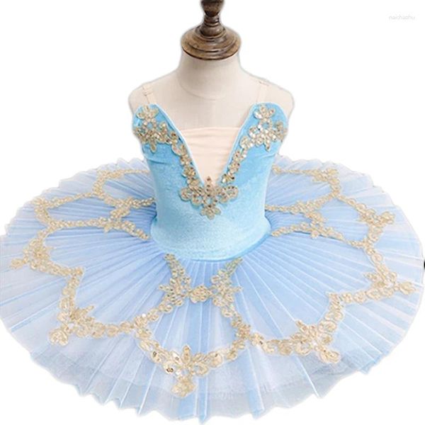 Stage Wear Lake Blue Light Ballet Professionnel Tutu Glow Ballerine Robe Enfants Adulte Lumineux Fête D'anniversaire Costume De Danse Vêtements De Danse