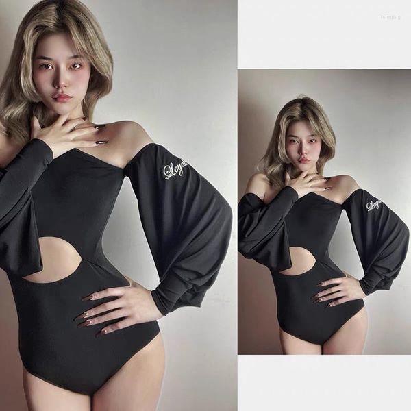 Desgaste de la etapa Ropa de baile latino para mujeres Hombros inclinados Puff Manga Sexy Body Ropa de salón Disfraces DN12664